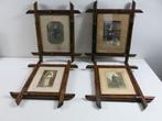 Prachtige set antieke bamboe fotokaders / spiegels ca 1920, Ophalen of Verzenden