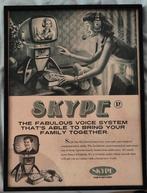 Affiche rétro “Skype” – Style vintage / déco geek, Enlèvement, Utilisé