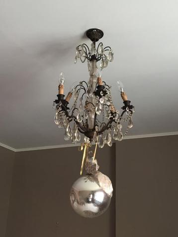ancien lustre en verre, Enlèvement ou Envoi