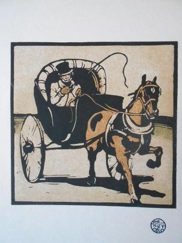 Houtsnede The Cabriolet William Nicholson (1872-1949) beschikbaar voor biedingen