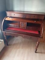 Oude secretaire en halkastje in notenhout, Gebruikt, Overige houtsoorten, Met deur(en), Antiek