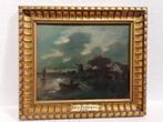 Antiek schilderij op paneel, gesigneerd, Antiek en Kunst, Ophalen of Verzenden