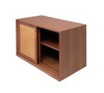 Wandkast met schuifdeuren - hout: Teak - Rotan - 80 cm, Huis en Inrichting, Kasten | Wandmeubels, Ophalen, Met deur(en), Teakhout