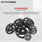 PH Fitness Premium Olympische Rubberen Halterschijven107.5KG, Ophalen, Nieuw, Benen, Overige typen