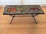 Vintage modernistische salontafel met keramiek, Huis en Inrichting, Ophalen, Minder dan 50 cm, Gebruikt, 100 tot 150 cm