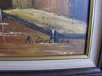 Groot schilderij op doek 'Peerdenbrug - Brugge' – R. Deleu, Antiek en Kunst, Kunst | Schilderijen | Klassiek, Ophalen
