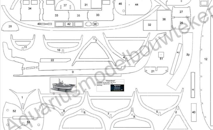 Bouwplan Vissersboot, Hobby en Vrije tijd, Modelbouw | Boten en Schepen, Nieuw, Verzenden