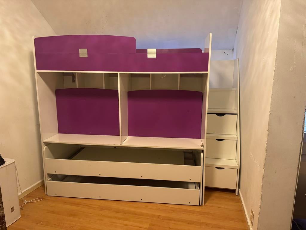 3 persoons stapelbed voor kinderen, Enfants & Bébés, Chambre d'enfant | Lits superposés & Lits mezzanines, Comme neuf, Lits superposés