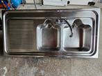 Dubbele spoelbak in inox!, Huis en Inrichting, Keuken | Keukenelementen, Ophalen, Gebruikt, Minder dan 100 cm, 25 tot 50 cm