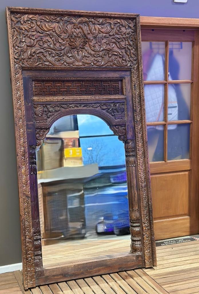 Koloniale Wanddecoratie met Spiegelpaneel, Antiek en Kunst, Antiek | Meubels | Stoelen en Sofa's, Ophalen