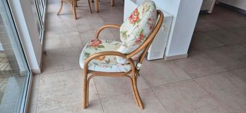 4 fauteuils en rotin + coussins  beschikbaar voor biedingen
