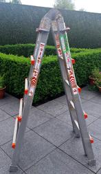 Aluminium telescopische ladder voor professioneel gebruik., Doe-het-zelf en Bouw, Ladders en Trappen, Ladder, Gebruikt, Opvouwbaar of Inschuifbaar