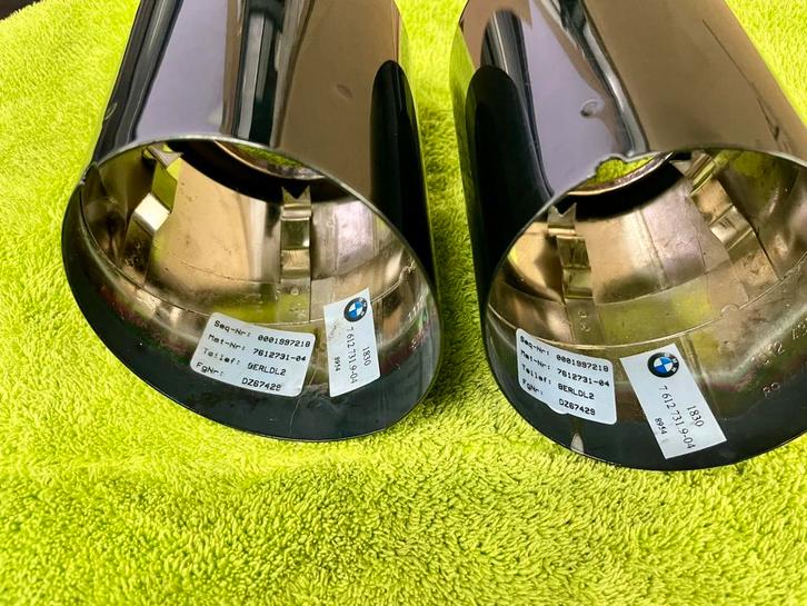 Originele BMW uitlaatsierstukken (zwart chroom), Autos : Pièces & Accessoires, Systèmes d'échappement, BMW, Enlèvement ou Envoi