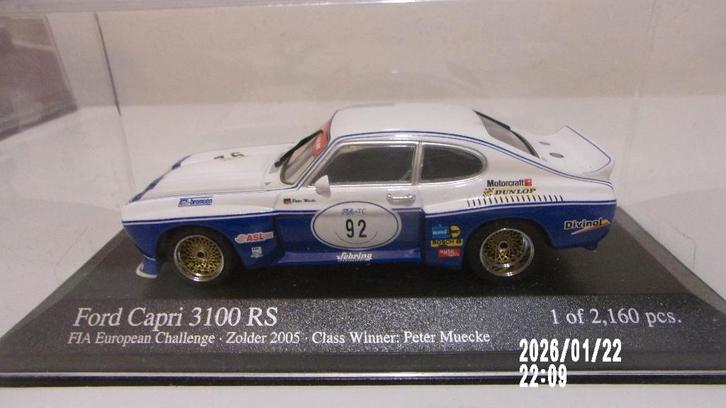 RARE! FORD CAPRI 3100 RS ZOLDER 05.MINICHAMPS COM.NEUVE, Hobby en Vrije tijd, Modelauto's | 1:43, Zo goed als nieuw, Auto, MiniChamps