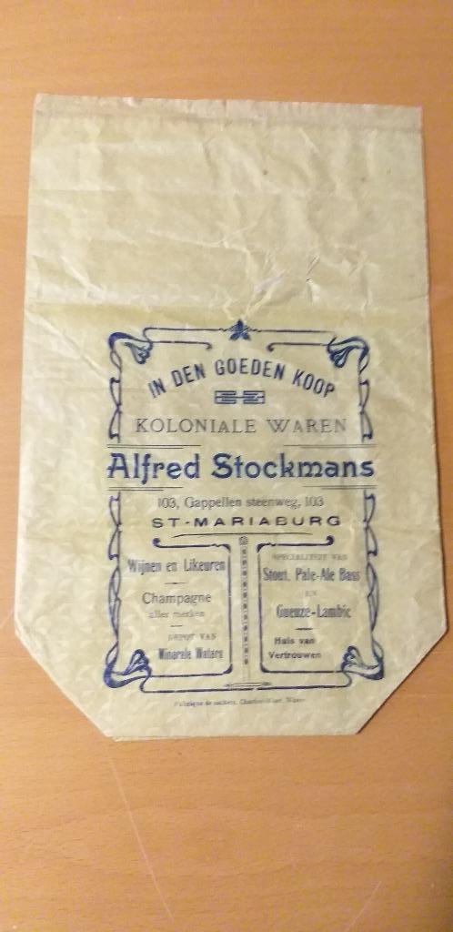 Koloniale waren, papieren zak, Verzamelen, Merken en Reclamevoorwerpen, Gebruikt, Verpakking, Ophalen of Verzenden