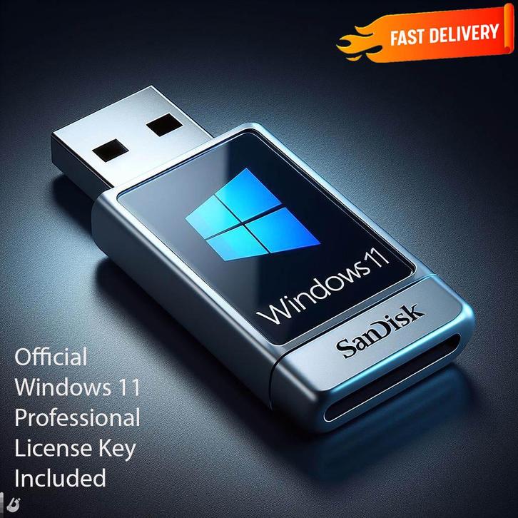 Windows 11 Professional 32 Go USB 3.2 + Licence Officielle, Informatique & Logiciels, Systèmes d'exploitation, Neuf, Windows, Envoi