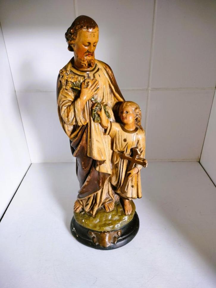 Sint-Jozef met het Kindje Jezus. Katholiek beeld. Religie., Antiek en Kunst, Antiek | Religieuze voorwerpen, Ophalen of Verzenden