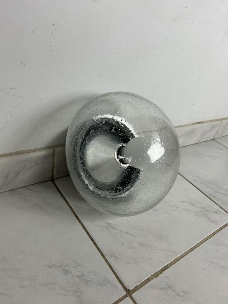 Vintage wandlamp bubbel glas, Huis en Inrichting, Lampen | Wandlampen, Gebruikt, Glas, Metaal, Ophalen of Verzenden