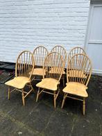 Windsor stoelen 6 stuks, Vijf, Zes of meer stoelen, Gebruikt, Bruin, Hout