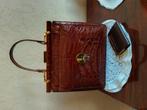 handtas in krokodillen leer, Handtassen en Accessoires, Ophalen, Gebruikt, Handtas