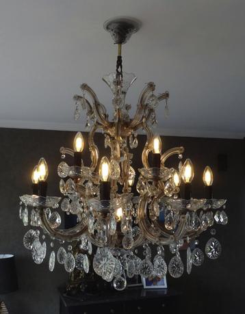 oude kroonluchter, met 13 LED lampen, Ophalen, Gebruikt
