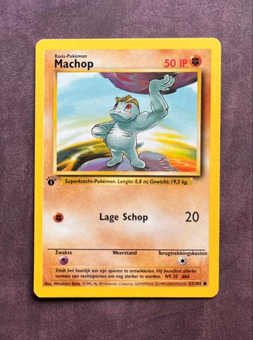 Machop 1st base set nl, Enlèvement ou Envoi, Comme neuf