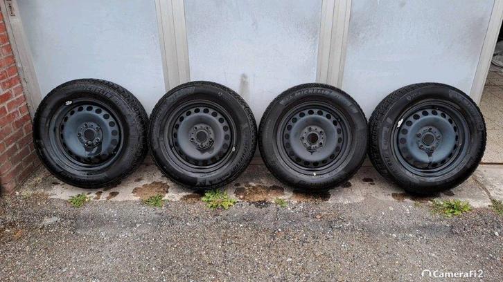 4 PNEUS HIVER MICHELIN ALPIN 195/65 R15 + 4 JANTES 15' TÔLE, Auto-onderdelen, Banden en Velgen, Band(en), Winterbanden, 15 inch