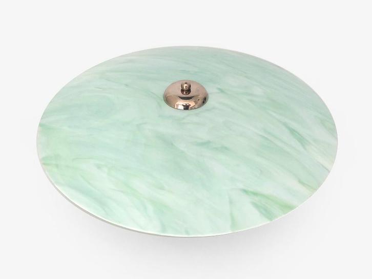 plafondlamp art deco glas groen, Antiek en Kunst, Antiek | Verlichting, Ophalen of Verzenden