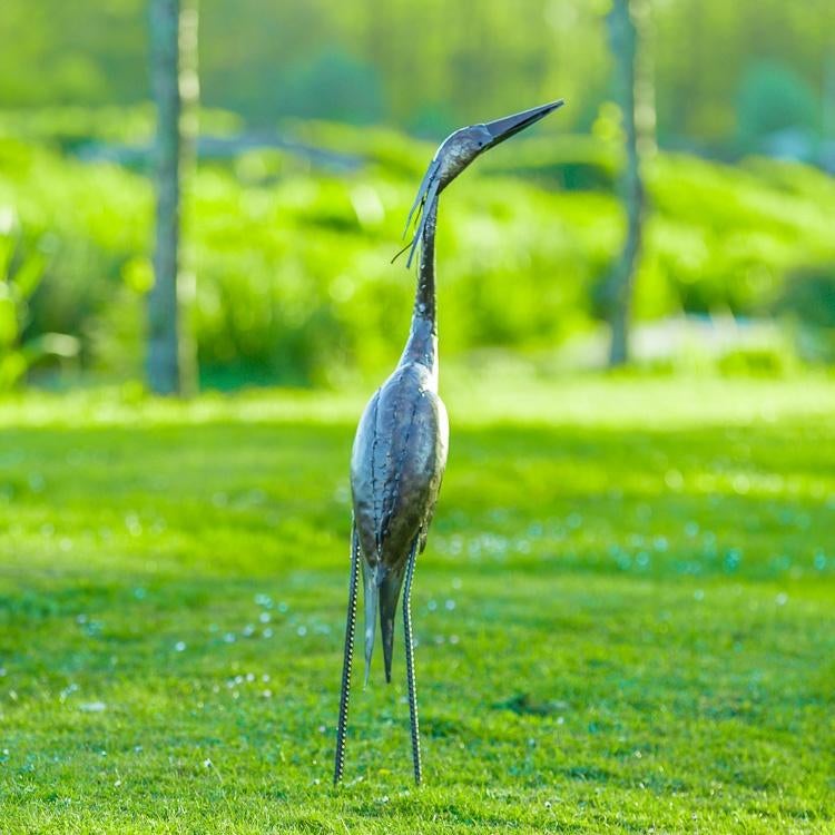 Reiger van metaal - Mooievogels, Tuin en Terras, Tuinbeelden, Nieuw, Dierenbeeld, Metaal, Ophalen of Verzenden