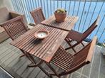 Tables et chaises de jardin en teck, Jardin & Terrasse, Enlèvement, Utilisé, Carré, Bois