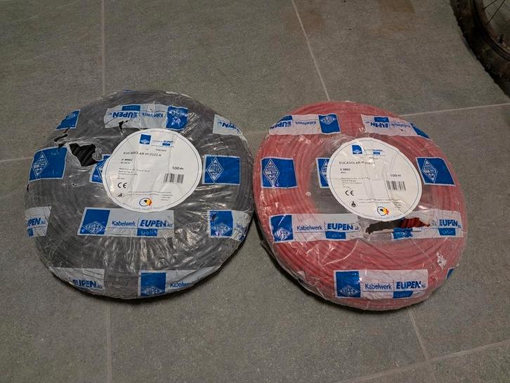 2 câbles pour panneaux solaires Eucasolar H1Z2Z2-K 6 mm², Bricolage & Construction, Panneaux solaires & Accessoires, Comme neuf