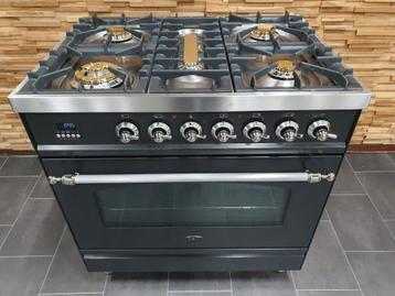 🔥Luxe Boretti Fornuis 80cm antraciet + rvs 1 oven 5 pits beschikbaar voor biedingen