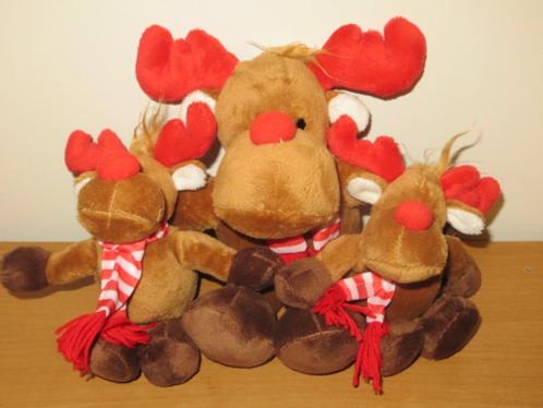 3 Kerstdieren - Rendieren Kerstmis - Kerst decoratie, Diversen, Kerst, Zo goed als nieuw, Ophalen of Verzenden