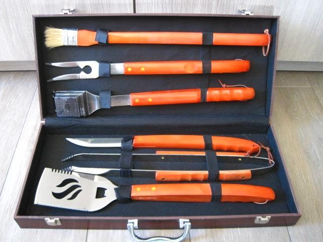 Set de barbecue dans un étui de 6 pièces - Nouveau, Jardin & Terrasse, Accessoires pour le barbecue, Neuf, Enlèvement ou Envoi