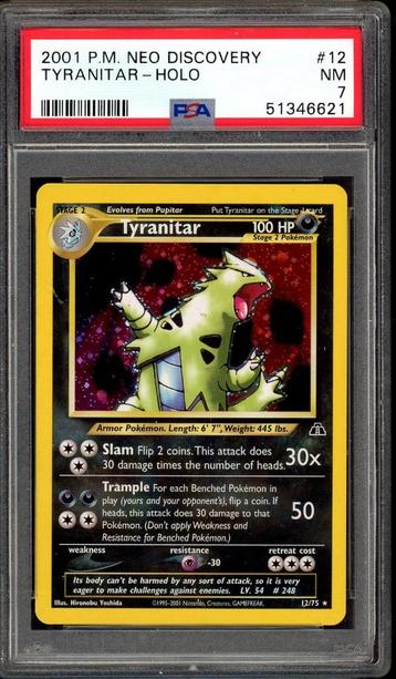 Tyranitar Holo PSA 7 - 12/75 - Neo Discovery 2001 beschikbaar voor biedingen