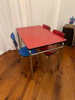 Formica rode tafel rétro vintage, Retro vintage, 100 tot 150 cm, Gebruikt, Rechthoekig