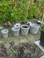 Blauwe steen bloempotten, Tuin en Terras, Bloembakken en Plantenbakken, Ophalen, Zo goed als nieuw, Steen