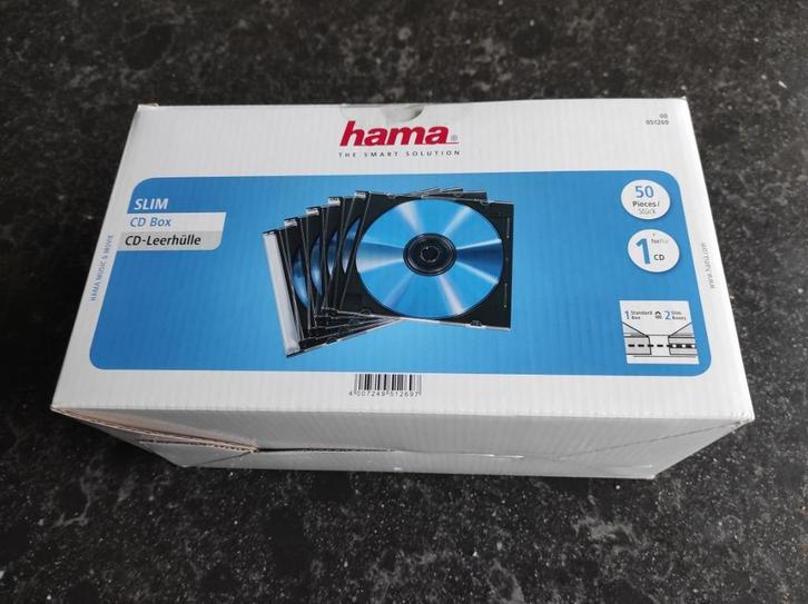 Hama CD / DVD slim box 50 stuks, Cd's en Dvd's, Dvd's | Nederlandstalig, Nieuw in verpakking, Ophalen
