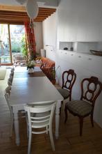 4 erg mooie volhouten authentieke stoelen, Ophalen, Hout, Gebruikt, Bruin