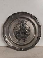 Wandbord / schaal Brugge in tin, Enlèvement ou Envoi