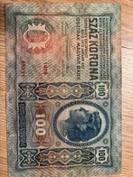 Billet de 100 couronnes austro-hongrois datant de 1912, Enlèvement ou Envoi, Billets de banque