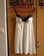 Wit satijnen nachtkleed lingeriejurk BH jurk met slip Mt M, Enlèvement ou Envoi