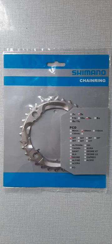Kettingblad Shimano FC-M 532, 32T, 9 speed 