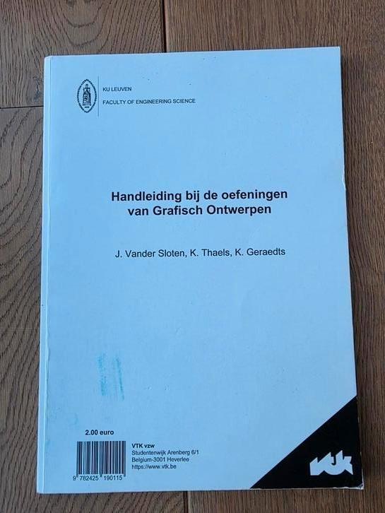 Handleiding bij de oefeningen grafisch ontwerpen KUL, Boeken, Studieboeken en Cursussen, Nieuw, Ophalen of Verzenden