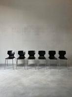 Vintage hout + chroom Pagholz stoelen, set van 6, Huis en Inrichting, Ophalen, Zo goed als nieuw, Hout