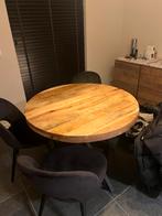 Ronde eettafel met 4 stoelen, Huis en Inrichting, Tafels | Eettafels, Ophalen of Verzenden, Zo goed als nieuw