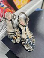 Gekleurde sandalen in slangenstijl op basis van blauw., Overige kleuren, Zo goed als nieuw, Botega, Sandalen of Muiltjes