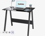 Bureau zwart glazen tablet, Huis en Inrichting, Bureaus, Ophalen, Zo goed als nieuw, Bureau
