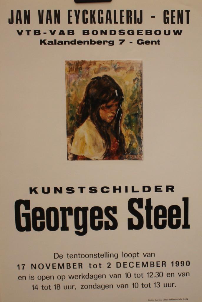 KUNSTSCHILDER Georges Steel AFFICHE 1990, Verzamelen, Posters, Ophalen of Verzenden