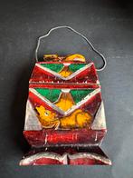 Oud gepolychromeerd houten doosje uit Afrika, Antiek en Kunst, Kunst | Overige Kunst, Ophalen of Verzenden